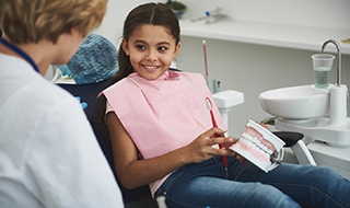 Girl after dental sealants in Marlton