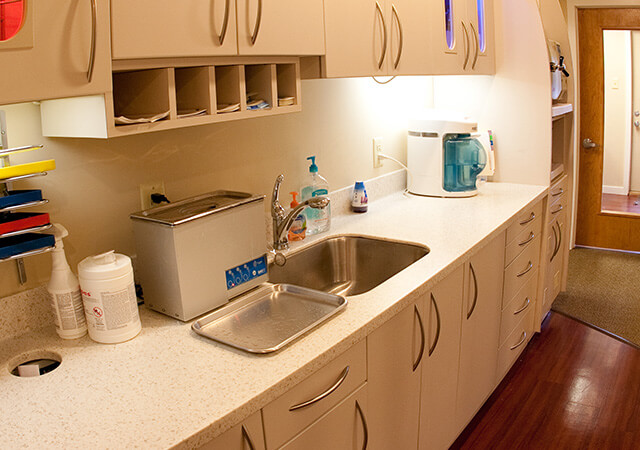 dental equipment and cleaning area