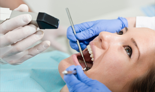 Woman receiving dental care